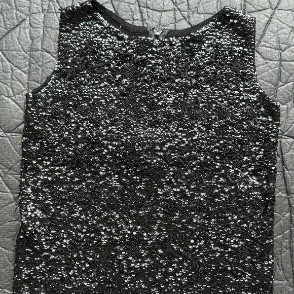 Vintage Tank Top Sequins Beading Fringe Beaded - Picture 1 of 11